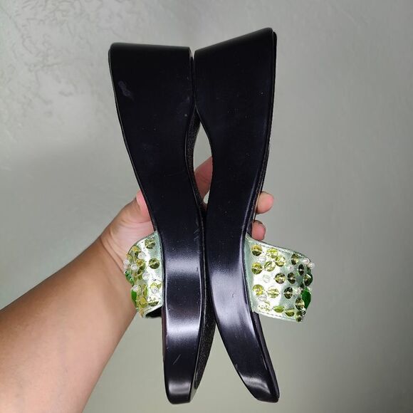 Connie Bling Green Y2K Platform Sandals - Picture 7 of 12